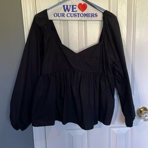 Banana Republic Black Empire Waist Blouse Size Medium Excellent condition New
